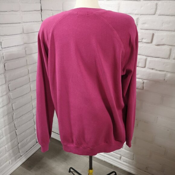 Peloton Ladies Size Large Terry Lined Dark Rose Made in USA Sweat Shirt - Picture 2 of 11